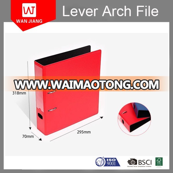 PP covered lever arch file with 2 ring file folder for office